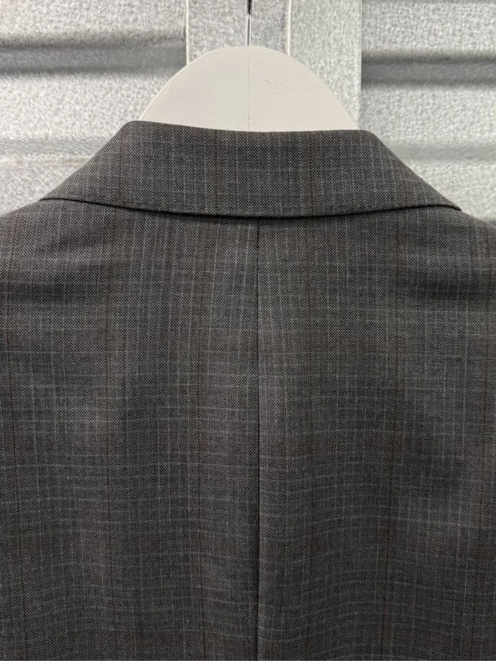 ARMANI COLLEZIONI Grey Wool Check Pattern Suit Blazer Jacket